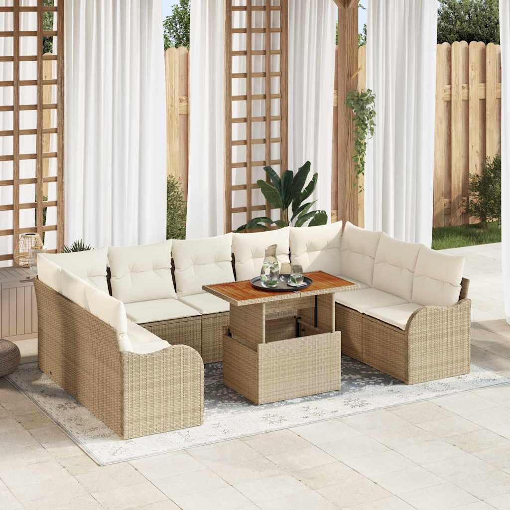JUNG Vida Garten-Sofa-Set mit Kissen 10 pcs Beige und Creme