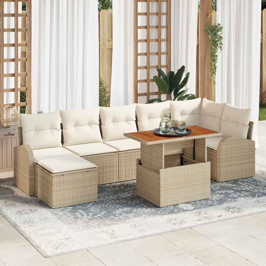JUNG Vida Garten-Sofa-Set mit Kissen 8 pcs Beige und Creme