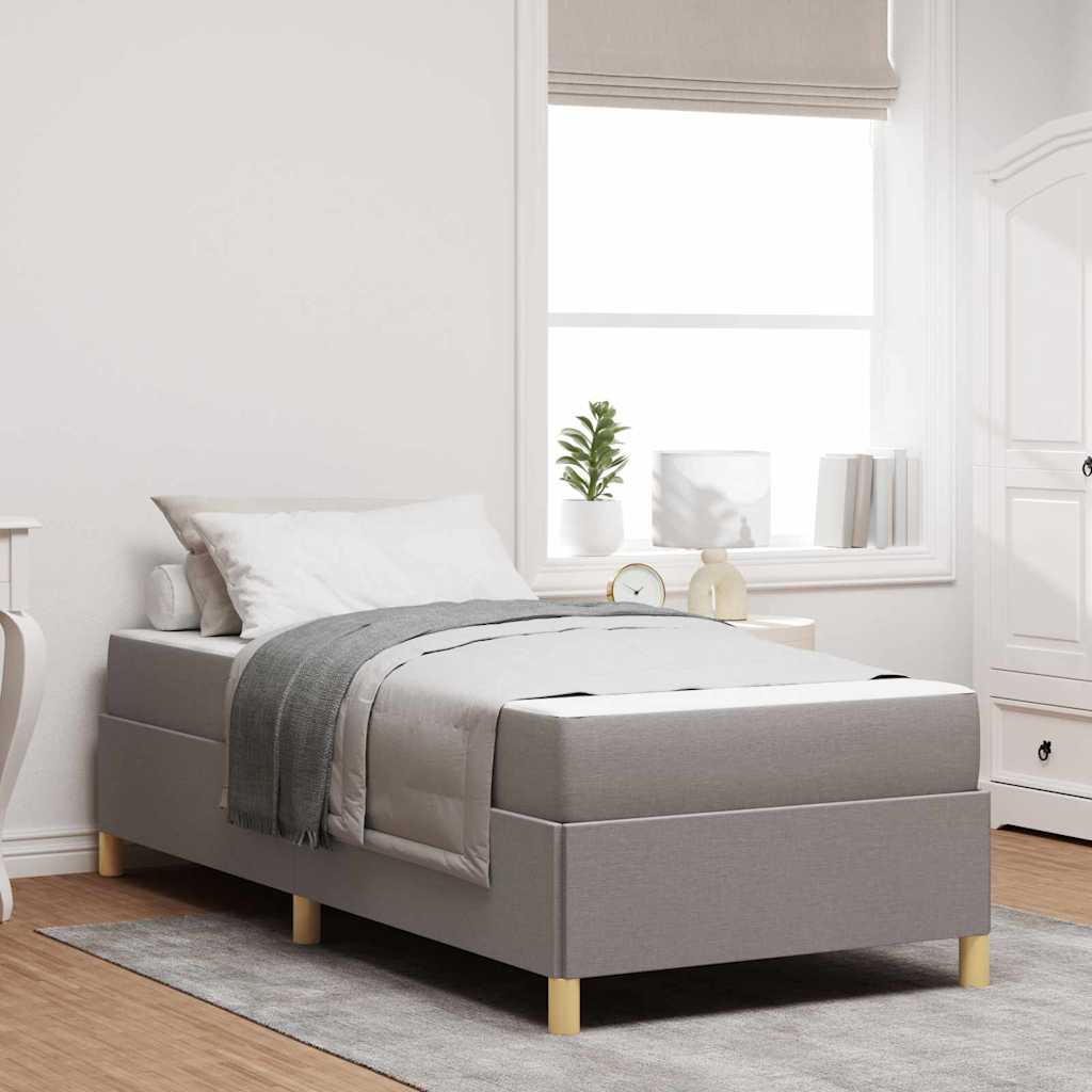 JUNG Vida Bettrahmen mit Matratze Taupe 90 x 200 cm Stoff