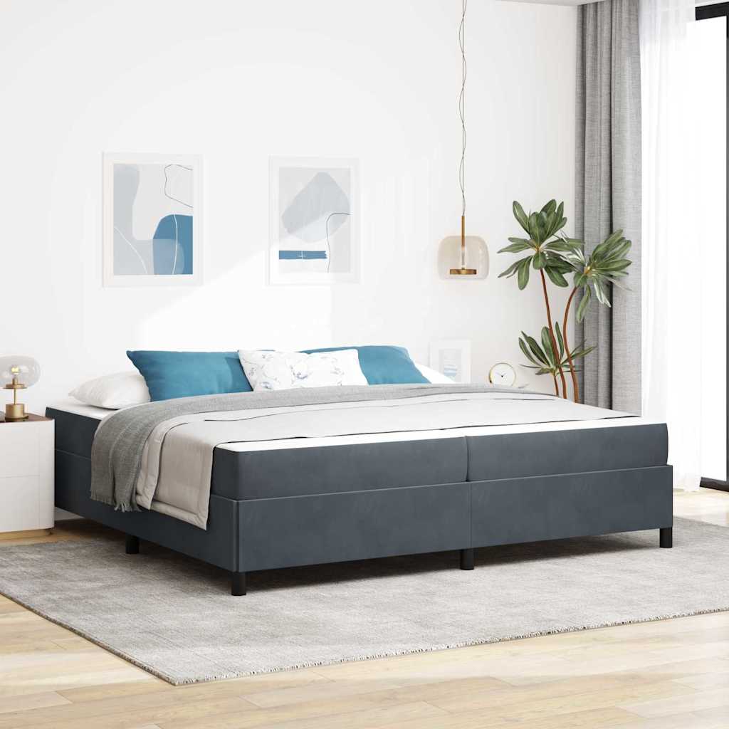 JUNG Vida Bettrahmen mit Matratze Dunkelgrau 200 x 200 cm Stoff