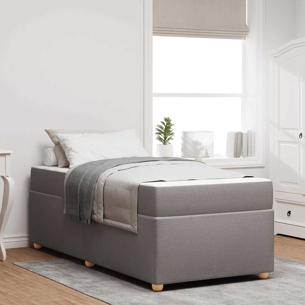 JUNG Vida Bettrahmen mit Matratze Taupe 90 x 190 cm Stoff