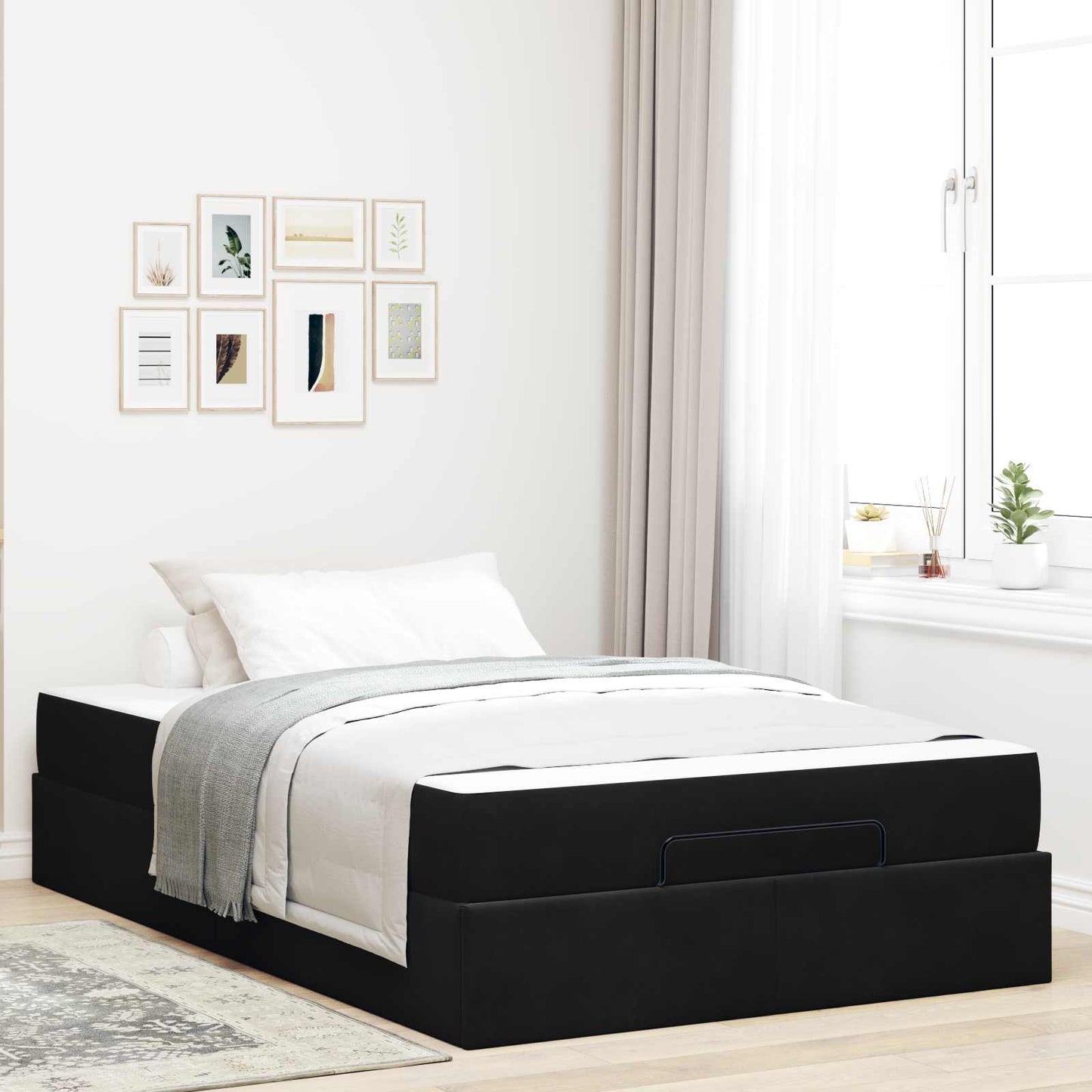 JUNG Vida Bettgestell mit Matratze mit Matratze 2 pcs Schwarz Samt