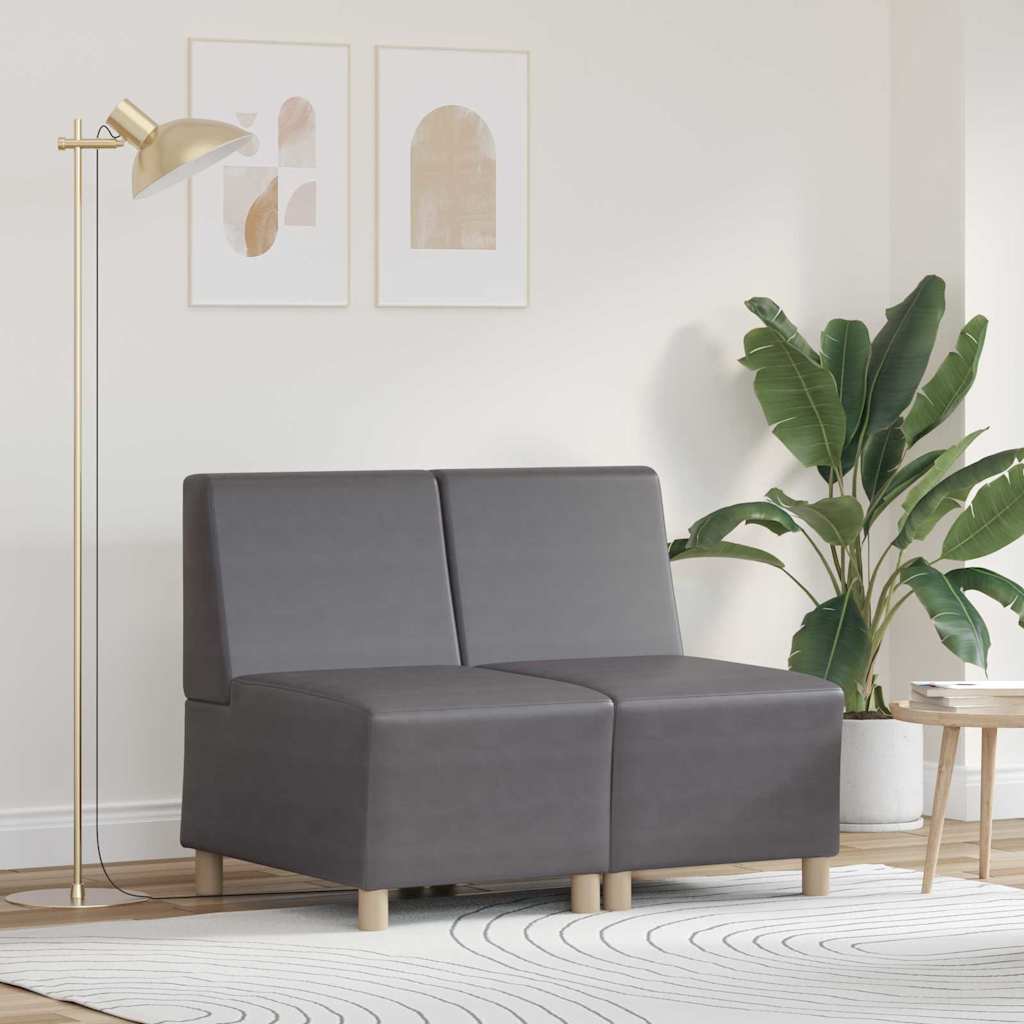 JUNG Vida Modulares Armfreies Sofa 2 pcs Grau 55 x 74 x 82 cm Kunstleder