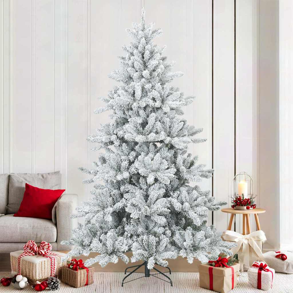 JUNG Vida Künstlicher Scharnier-Weihnachtsbaum schneebedeckt Weiß 210 cm