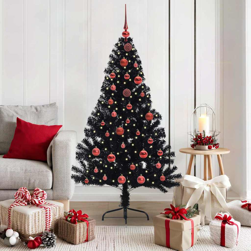 JUNG Vida Künstlicher vorbeleuchteter Weihnachtsbaum Schwarz 150 cm PVC