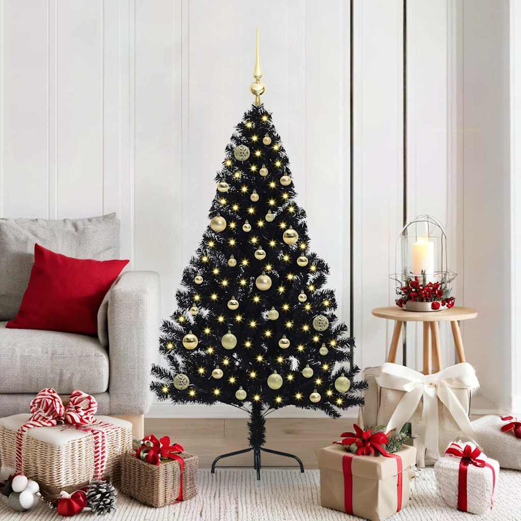 JUNG Vida Künstlicher vorbeleuchteter Weihnachtsbaum Schwarz 150 cm PVC