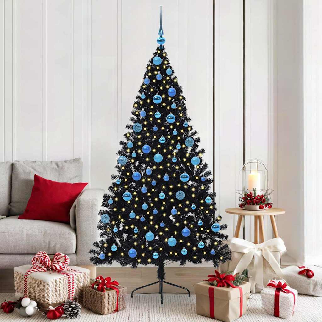 JUNG Vida Künstlicher vorbeleuchteter Weihnachtsbaum Schwarz 180 cm PVC