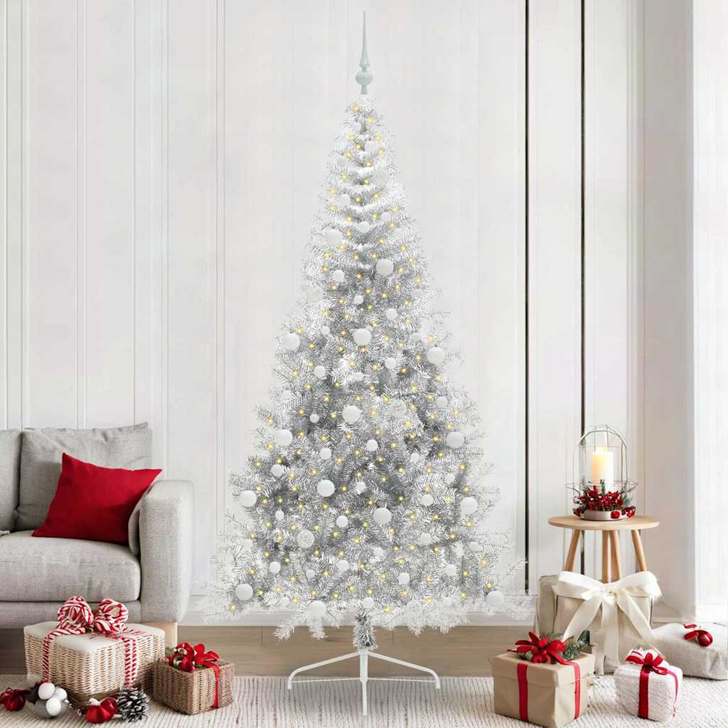 JUNG Vida Künstlicher vorbeleuchteter Weihnachtsbaum Silber 240 cm PET