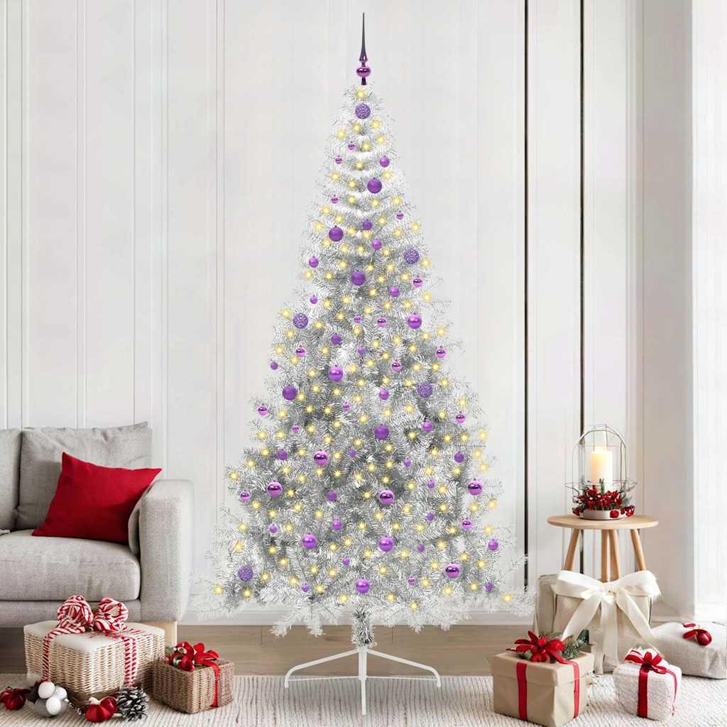 JUNG Vida Künstlicher vorbeleuchteter Weihnachtsbaum Silber 240 cm PET