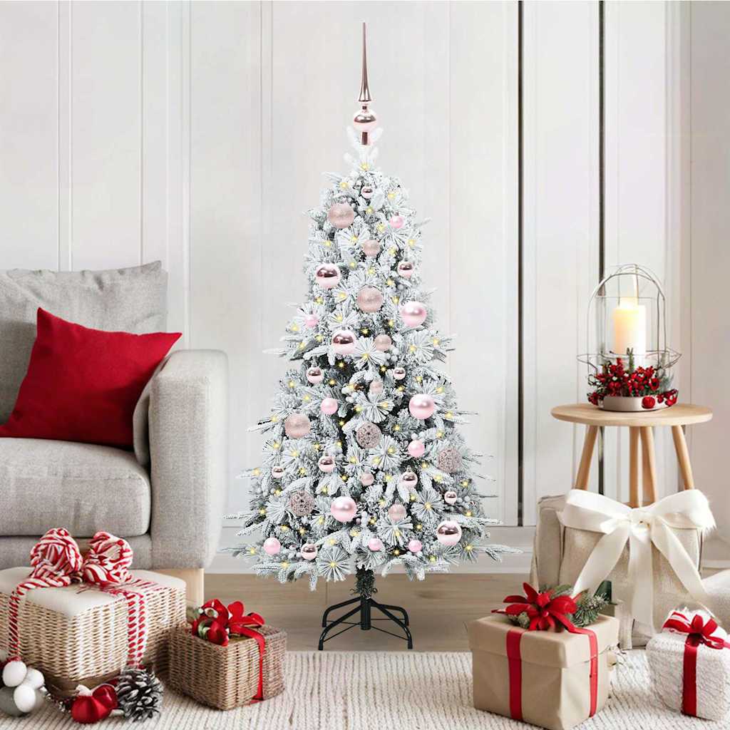 JUNG Vida Künstlicher klappbarer Weihnachtsbaum Weiß 120 cm PE und PVC