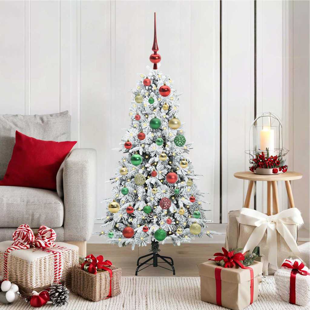 JUNG Vida Künstlicher klappbarer Weihnachtsbaum Weiß 120 cm PE und PVC