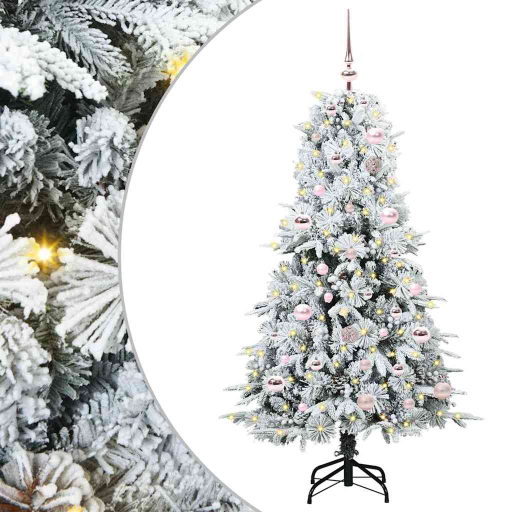 JUNG Vida Künstlicher klappbarer Weihnachtsbaum Weiß 150 cm PE und PVC