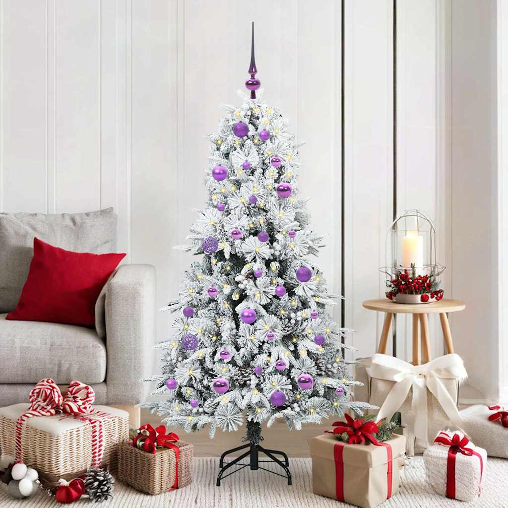 JUNG Vida Künstlicher klappbarer Weihnachtsbaum Weiß 150 cm PE und PVC