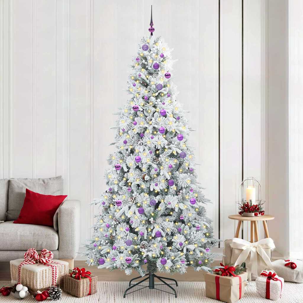 JUNG Vida Künstlicher klappbarer Weihnachtsbaum Weiß 240 cm PE und PVC