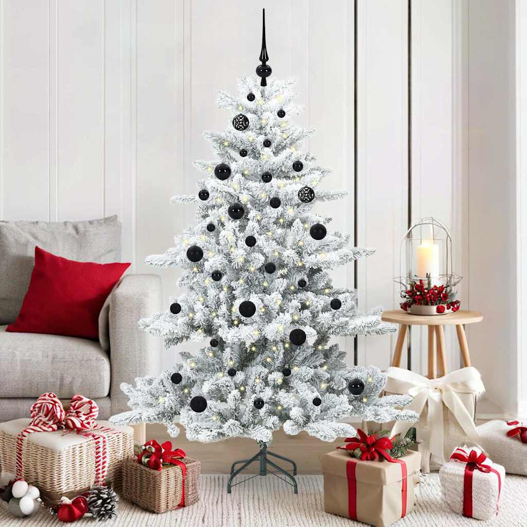 JUNG Vida Künstlicher klappbarer Weihnachtsbaum Weiß 150 cm PVC und Stahl