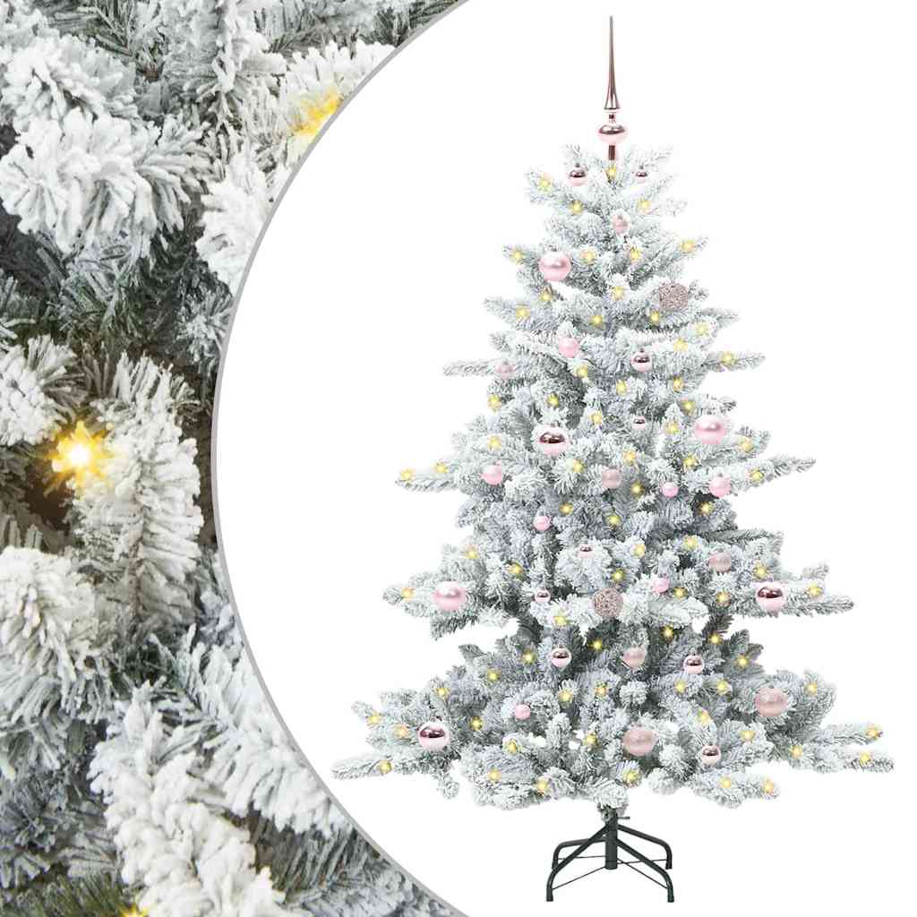 JUNG Vida Künstlicher klappbarer Weihnachtsbaum Weiß 150 cm PVC und Stahl