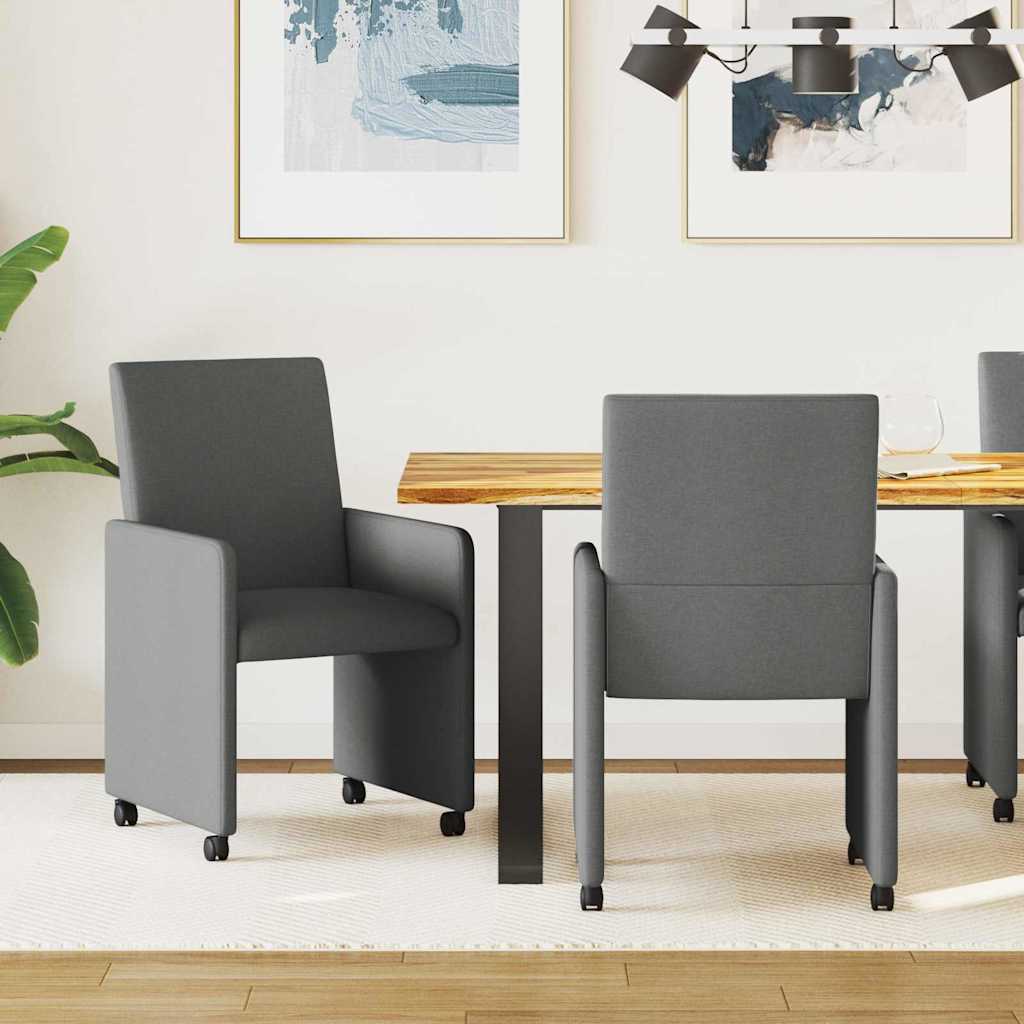 JUNG Vida Esszimmerstühle mit Rollen 2 pcs Dunkelgrau 57 x 66 x 94 cm