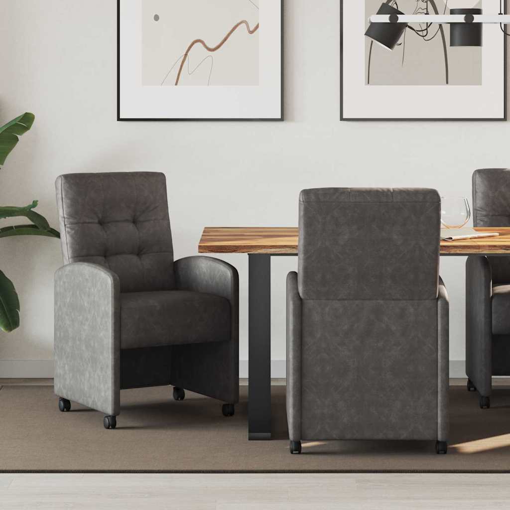 JUNG Vida Esszimmerstühle mit Rollen 2 pcs Schwarz 58 x 67 x 97 cm