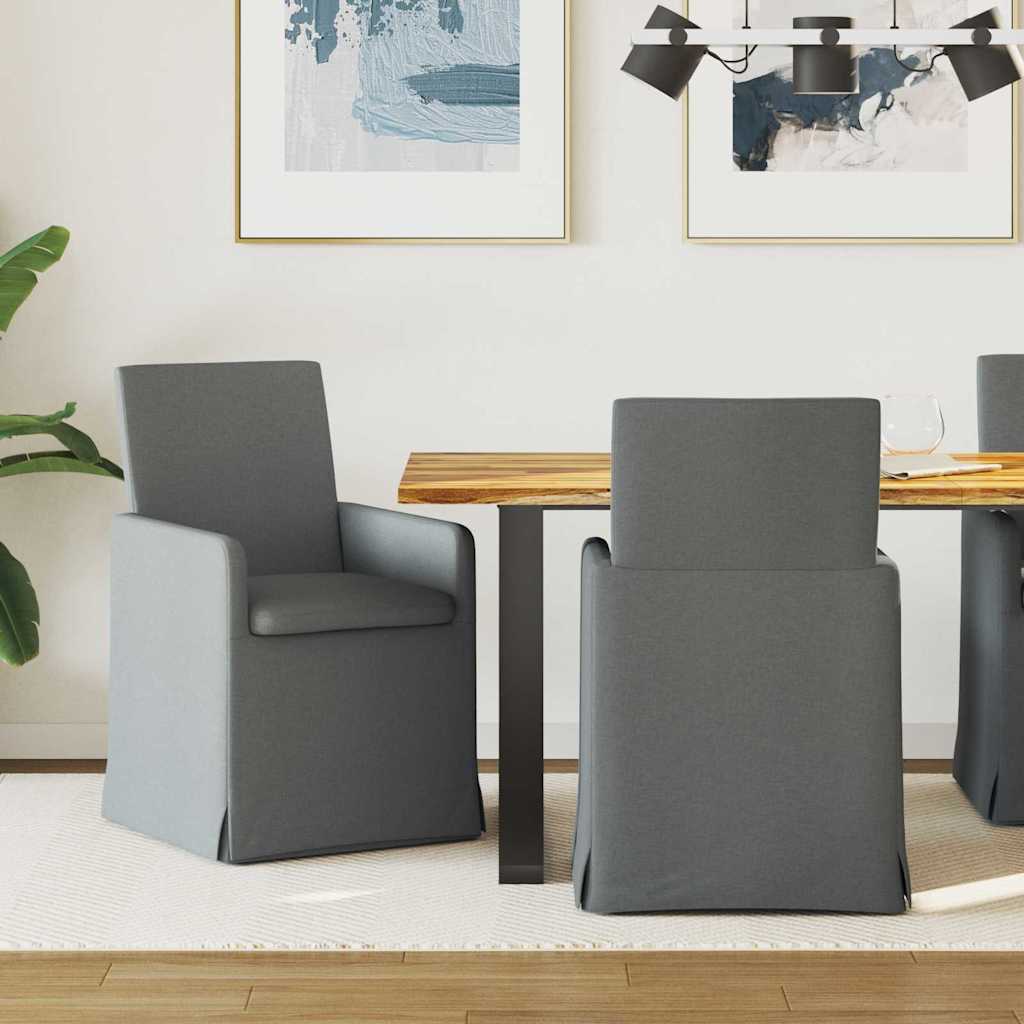JUNG Vida Esszimmerstühle 2 pcs Dunkelgrau 57 x 67 x 95 cm Stoff