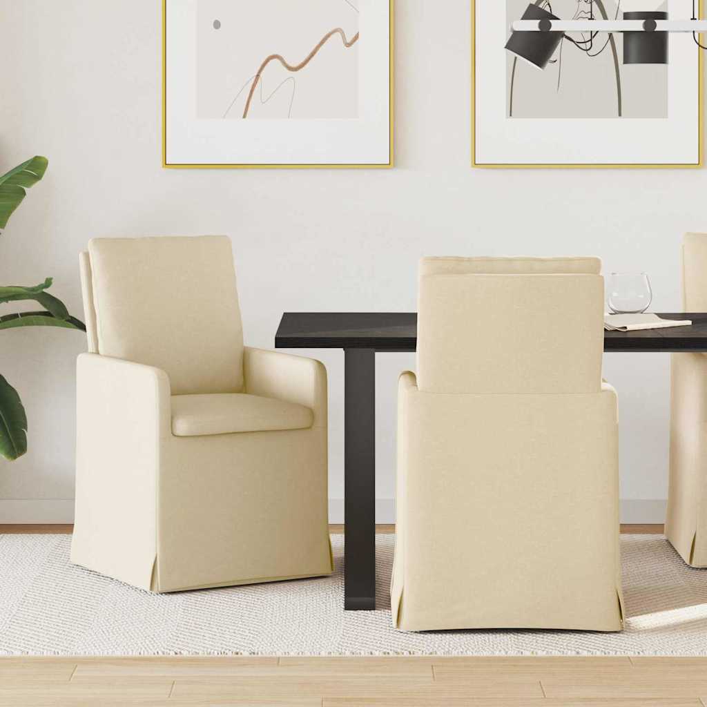 JUNG Vida Esszimmerstühle 2 pcs Creme 57 x 67 x 98 cm Stoff