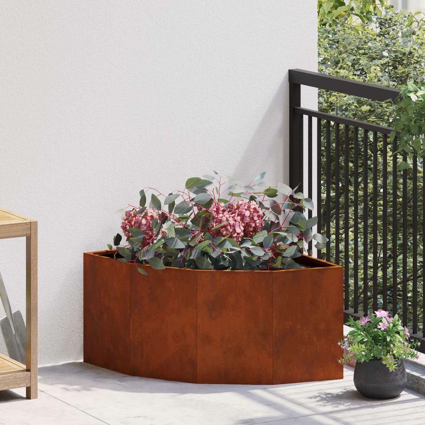 JUNG Vida Eckpflanzer Rostig 60 x 60 x 35 cm Wetterfeststahl