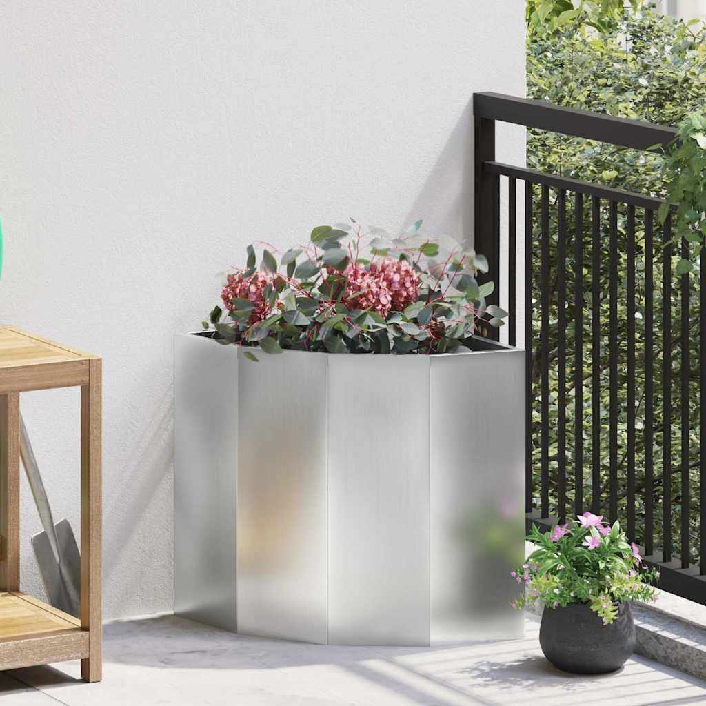 JUNG Vida Eckpflanzer Silber 45 x 45 x 50 cm Verzinkter Stahl