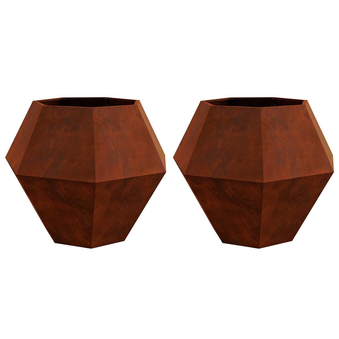JUNG Vida Pflanzkübel 2 pcs Rostig 100 x 100 x 80 cm Wetterfeststahl
