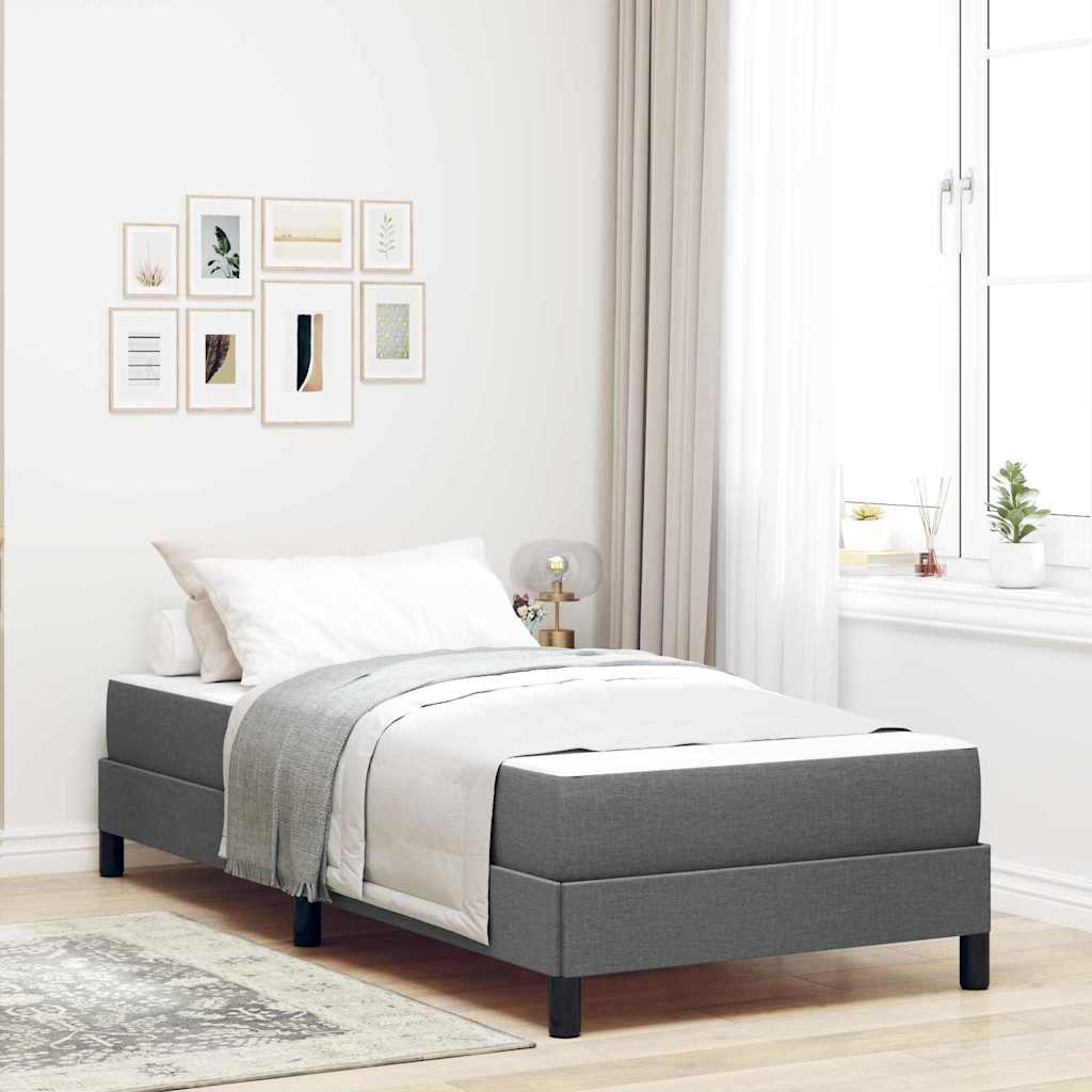JUNG Vida Boxspringbett mit Matratze Dunkelgrau 90 x 190 cm Stoff