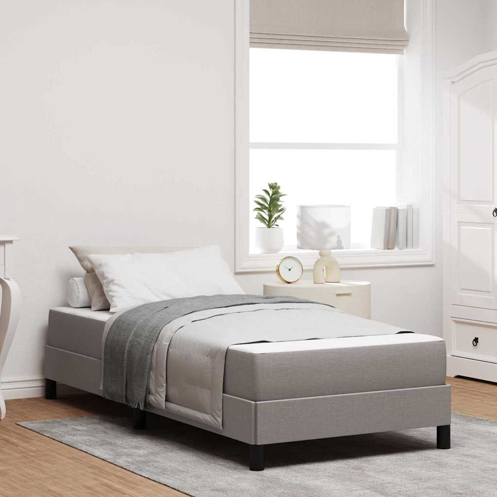 JUNG Vida Boxspringbett mit Matratze Taupe 90 x 190 cm Stoff