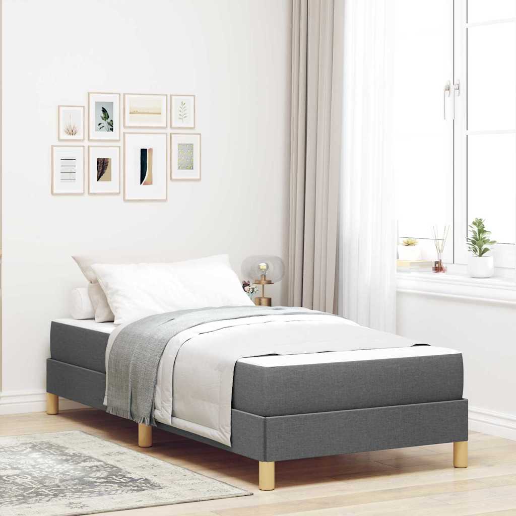 JUNG Vida Boxspringbett mit Matratze Dunkelgrau 90 x 190 cm Stoff
