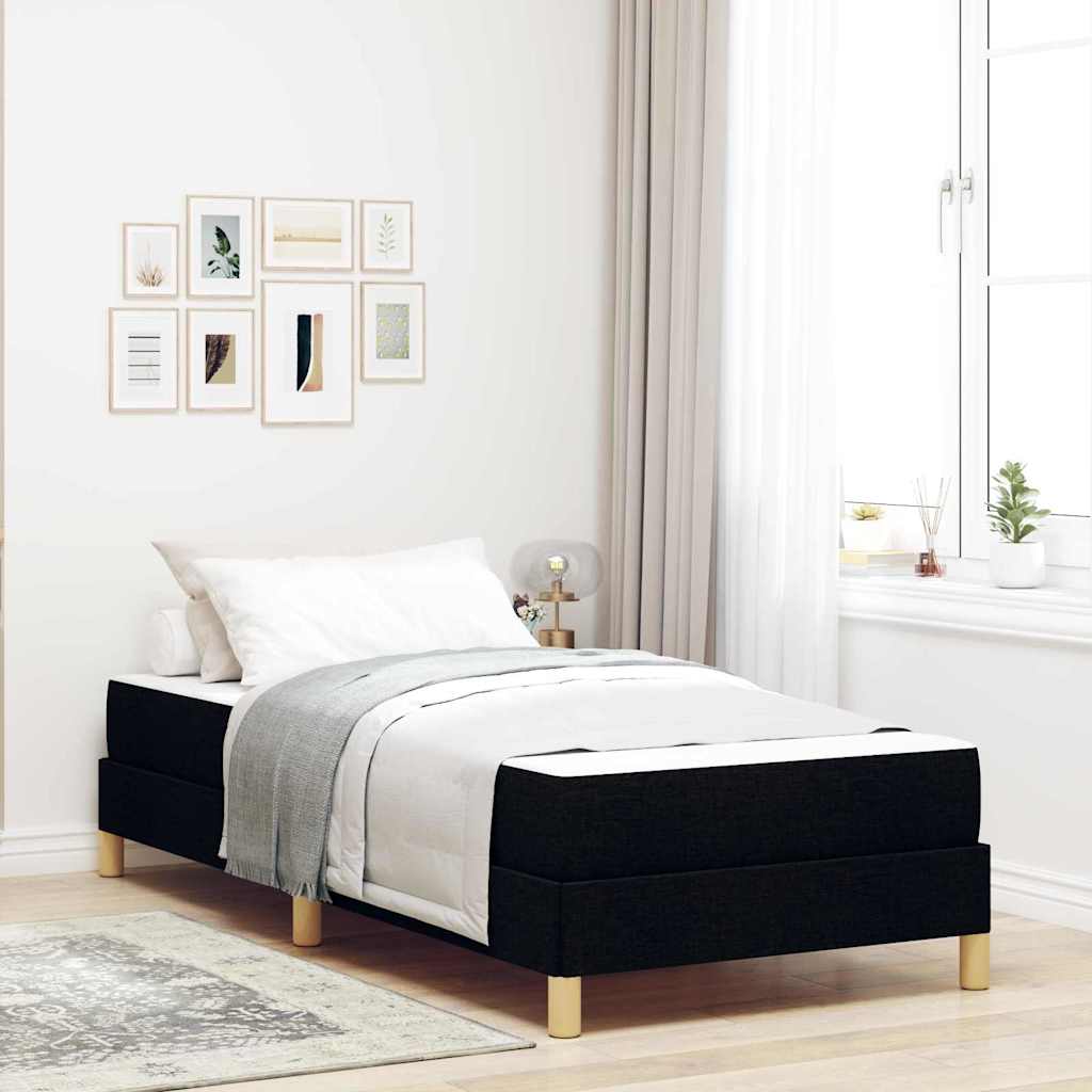JUNG Vida Boxspringbett mit Matratze Schwarz 100 x 200 cm Stoff