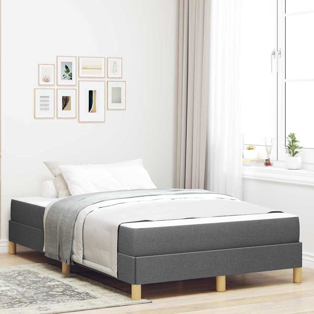 JUNG Vida Boxspringbett mit Matratze Dunkelgrau 120 x 190 cm Stoff