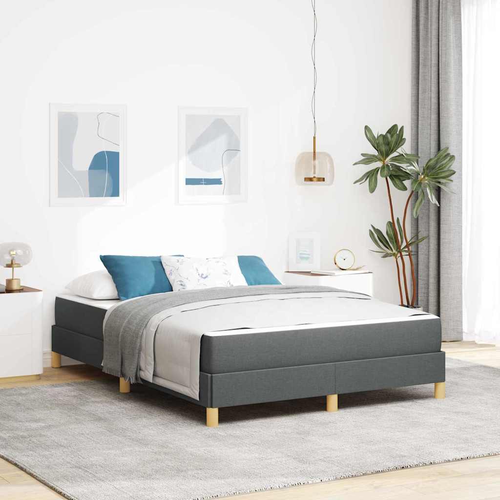 JUNG Vida Boxspringbett mit Matratze Dunkelgrau 140 x 200 cm Stoff