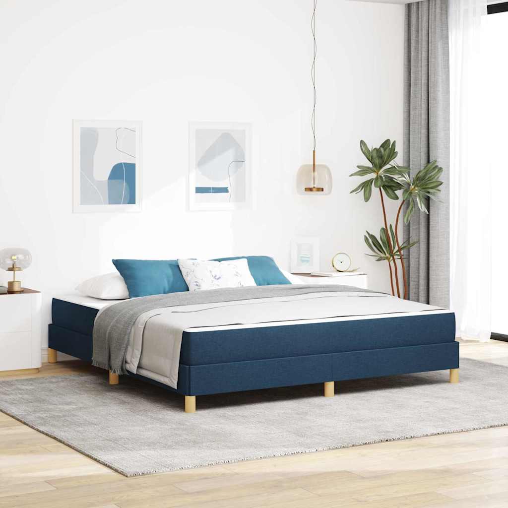 JUNG Vida Boxspringbett mit Matratze Blau 180 x 200 cm Stoff