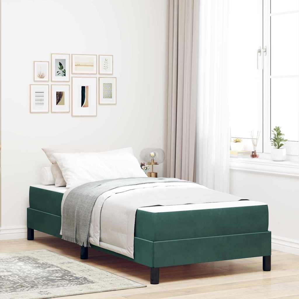 JUNG Vida Boxspringbett mit Matratze Dunkelgrün 90 x 200 cm Stoff