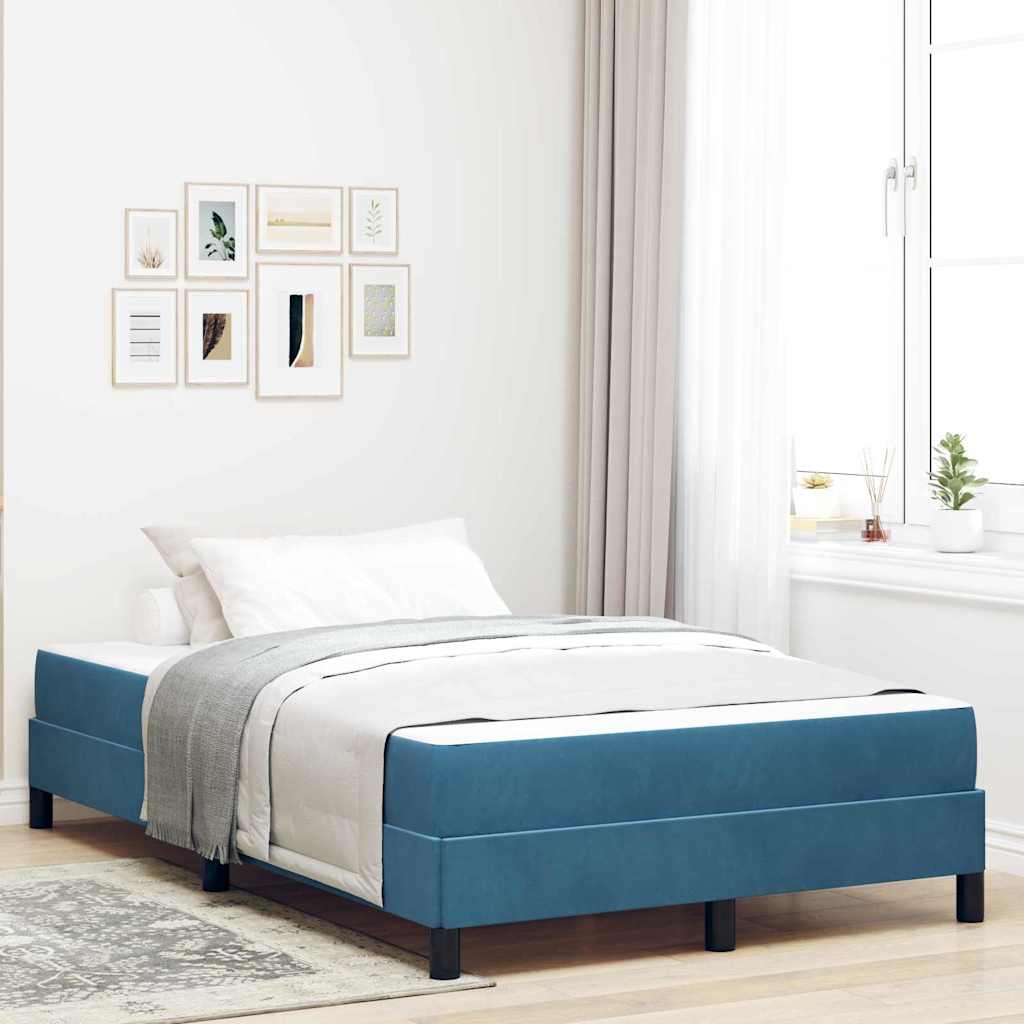 JUNG Vida Boxspringbett mit Matratze Dunkelblau 120 x 200 cm Stoff