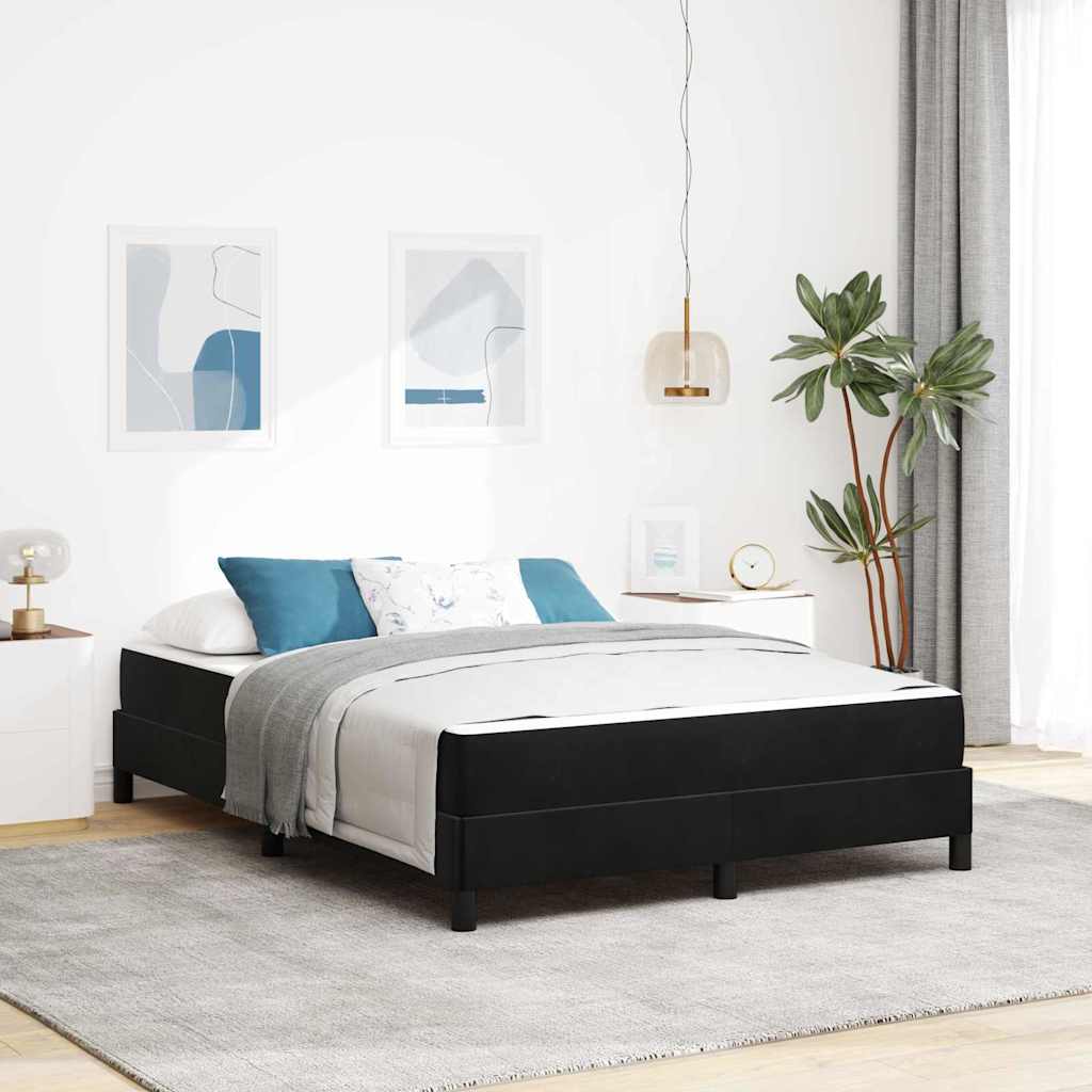 JUNG Vida Boxspringbett mit Matratze Schwarz 140 x 190 cm Stoff