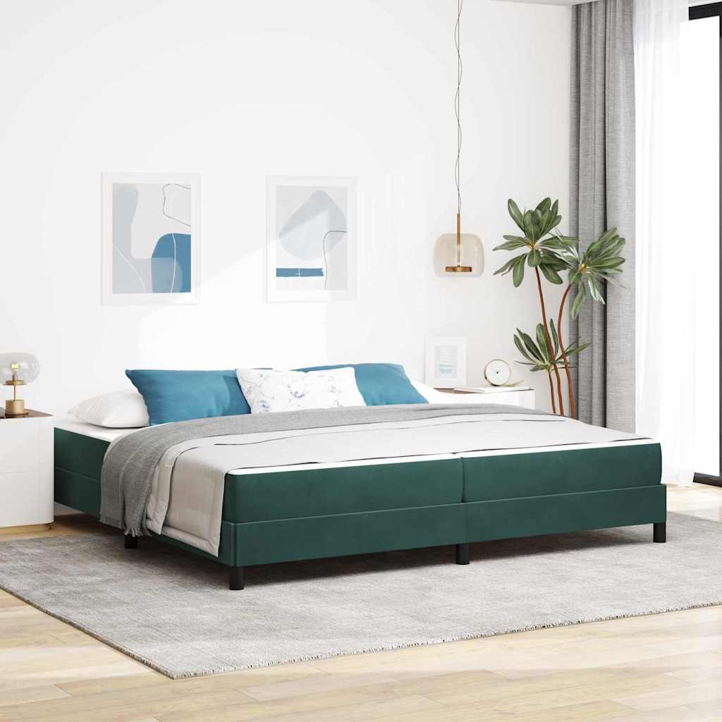 JUNG Vida Boxspringbett mit Matratze Dunkelgrün 200 x 210 cm Stoff