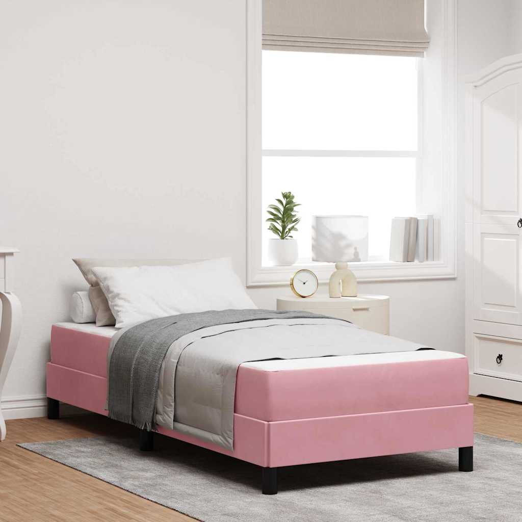 JUNG Vida Boxspringbett mit Matratze Rosa 100 x 220 cm Stoff