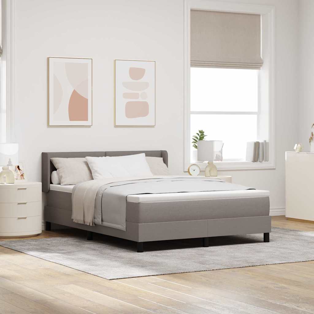 JUNG Vida Boxspringbett mit Matratze Taupe 190 x 140 cm Polyester