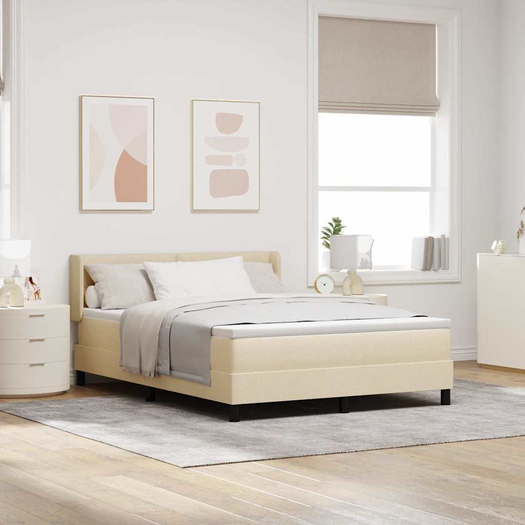 JUNG Vida Boxspringbett mit Matratze Creme 200 x 160 cm Polyester