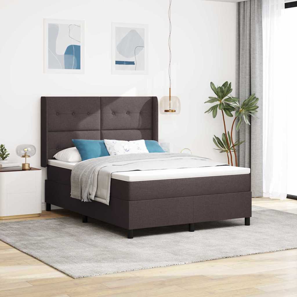 JUNG Vida Boxspringbett mit Matratze Dunkelbraun 160 x 200 cm Stoff