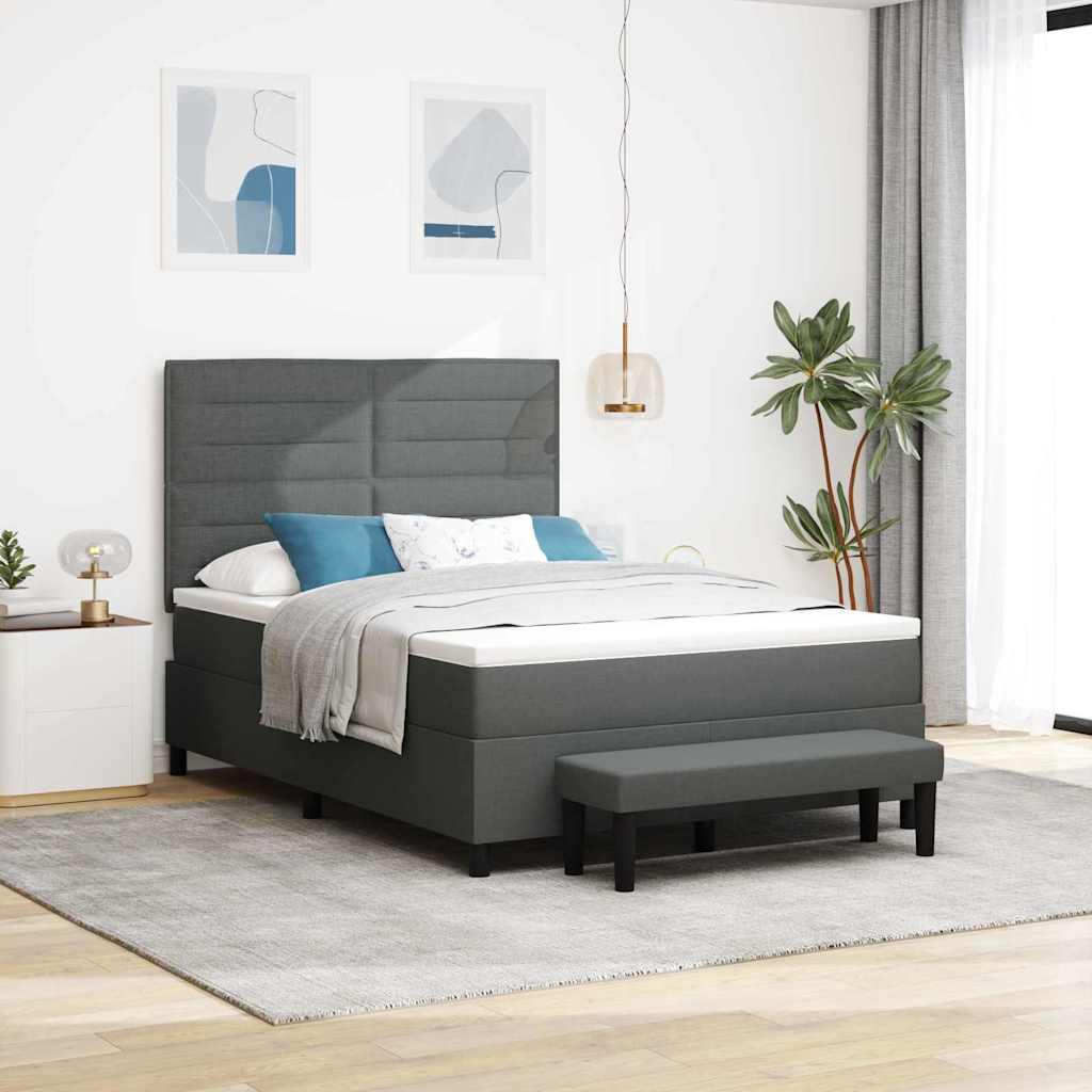 JUNG Vida Boxspringbett mit Matratze Dunkelgrau 160 x 200 cm Stoff