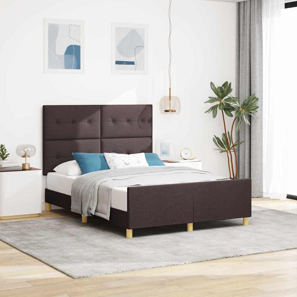 JUNG Vida Bettgestell mit Kopfteil Dunkelbraun 140 x 200 cm Stoff