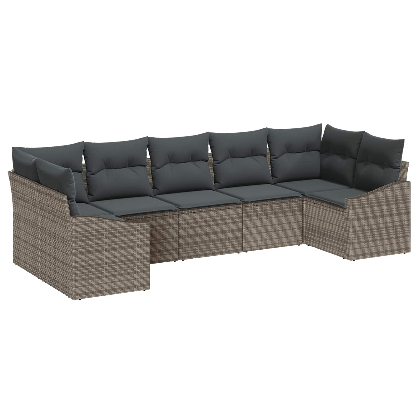 JUNG Vida Gartensofa-set mit Speicher 7 pcs Grau Poly-Rattan