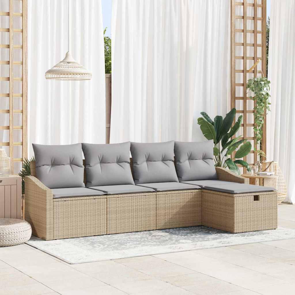 JUNG Vida Sofa Set mit Kissen 6 pcs Poly-Rattan