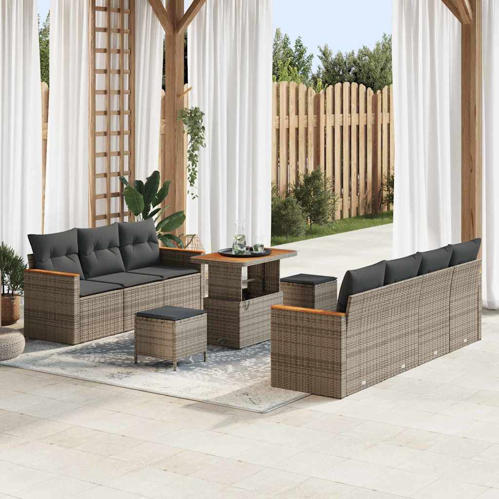 JUNG Vida Gartensofa-set 10 pcs Grau Poly-Rattan