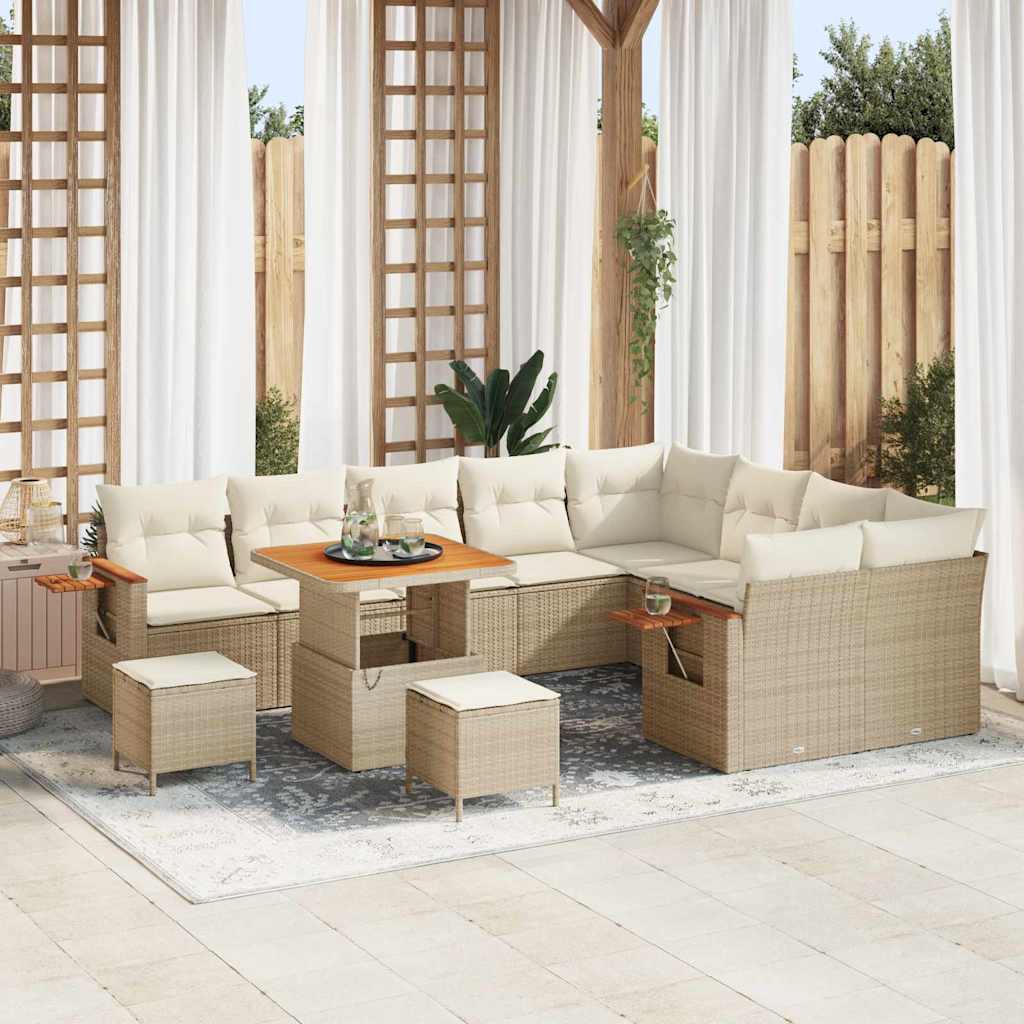 JUNG Vida Gartensofa-set 12 pcs Beige Poly-Rattan