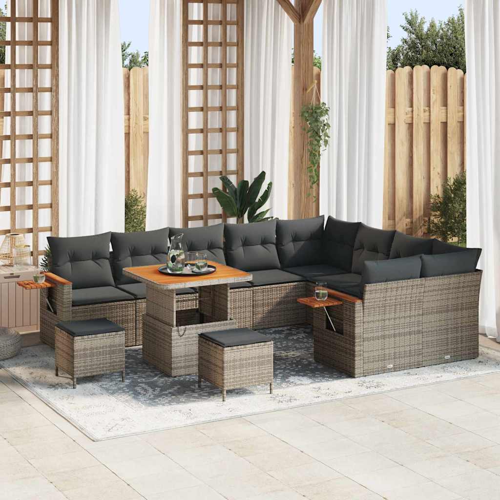 JUNG Vida Gartensofa-set 12 pcs Grau Poly-Rattan