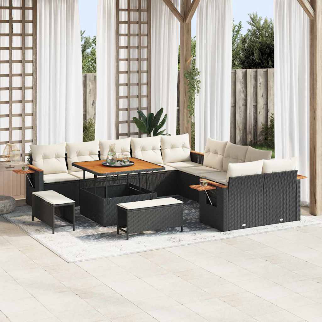 JUNG Vida Gartensofa-set 13 pcs Schwarz Poly-Rattan